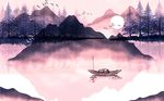 山水新中式风景背景墙