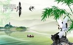 唯美江南风景背景墙