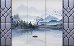 手绘山水风景背景墙