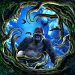 猩猩树林3D天顶壁画