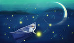 月亮 插画 黑夜 星空 意境