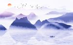 水墨山水风景意境背景墙