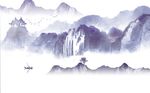 中式水墨山水壁画背景墙