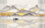 现代简约大气山水背景墙