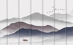中式意境山水风景画抽象背景墙