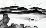 简约水墨山水画背景墙