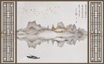 意境水墨山水背景墙