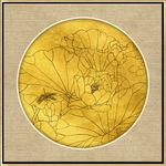 新中式金线荷花装饰画