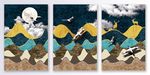 唯美抽象彩色山川风景装饰画