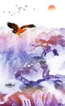 老鹰捉蛇山水装饰画