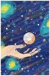 手绘线条抽象星空风景装饰画
