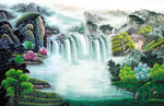 电视背景 国画山水