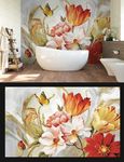 欧式手绘油画花卉背景墙