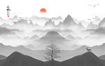 锦绣山河新中式电视背景墙