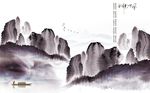 新中式水墨山水背景墙