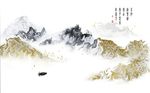 新中式鎏金白银山水背景墙