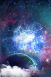梦幻唯美星空儿童玄关屏风背景底