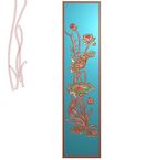 竖荷花莲花莲蓬背板屏风精雕浮雕