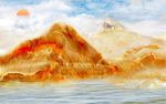 大理石山水画背景墙