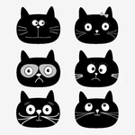 卡通猫咪AI矢量图图片