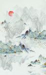 中式抽象山水装饰画