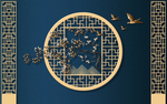 中式窗花玄关屏风背景底纹素材艺