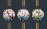 中式玄关屏风背景底纹艺术设计创