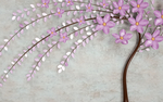 紫色浪漫一棵小碎花枝条壁画背景