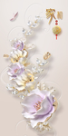 金属感立体花朵造型玄关壁画背景
