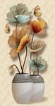 抽象优雅漂亮插花玄关壁画背景墙