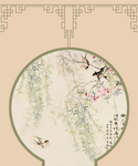 复古工笔画门