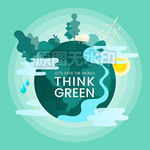绿色地球环保风能源生态森林插图
