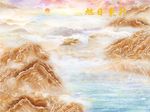 新款大理石纹背景墙山水