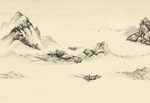 工笔山水情国画背景墙装饰画
