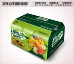 绿色新鲜水果包装箱设计