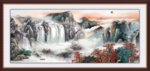 瀑布风景画