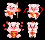 卡通猪2019新年猪素材