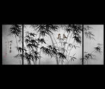 无框三联画水墨竹子背景墙