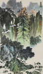 中式玄关山水暮归背景墙