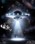 外星飞碟高清太空吊顶背景墙壁画