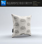森林绿菱格花纹轻奢抱枕设计图