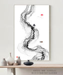 意境水墨画禅意山水新中式装饰画