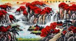 鸿运当头财源广进国画山水风景画