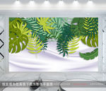 中式热带植物背景