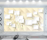 几何蒲公英背景墙