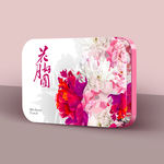时尚中国风牡丹喜庆铁盒包装设计