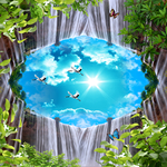 流水天顶壁画