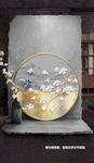 轻奢圆形金色工笔花鸟装饰画