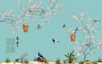 手绘花鸟