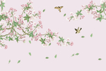中式花鸟玄关屏风电视背景墙底纹